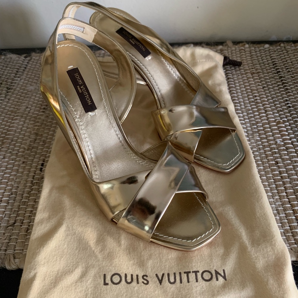 Gold LV heels